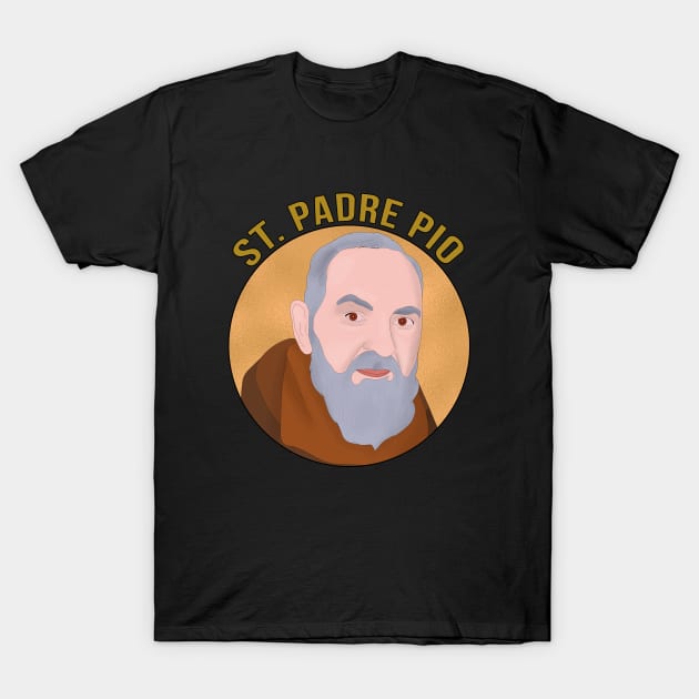 St Padre Pio T-Shirt by DiegoCarvalho